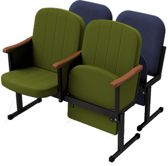 Секции кресел для актовых залов. Многоместные секции
