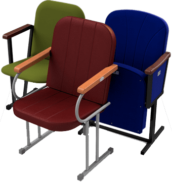 Кресла для зрительных залов на металлокаркасе