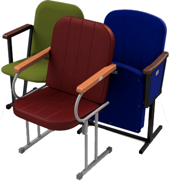 Кресла для залов на металлокаркасе Кресла для зрительных залов на металлокаркасе